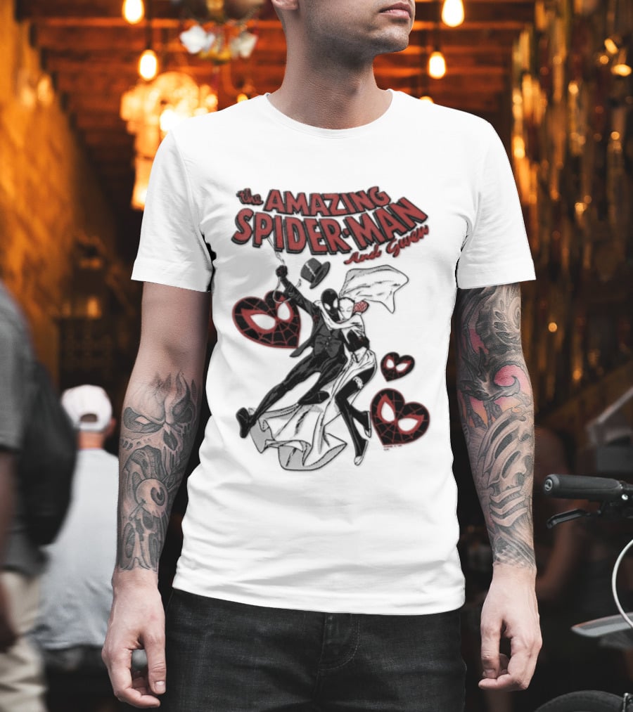 The Amazing Spider Man Loves Gwen Miles Morales Spider Man Gwen Stacy T-Shirt