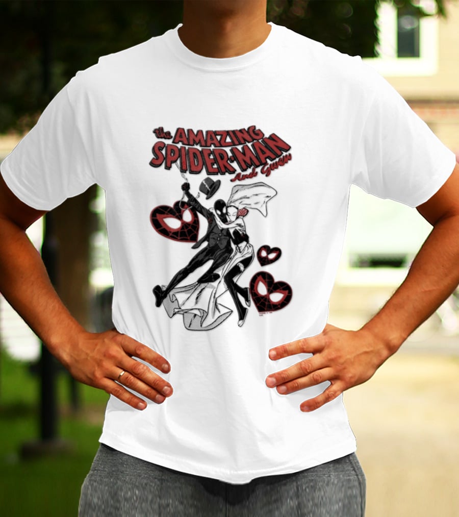 The Amazing Spider Man Loves Gwen Miles Morales Spider Man Gwen Stacy T-Shirt