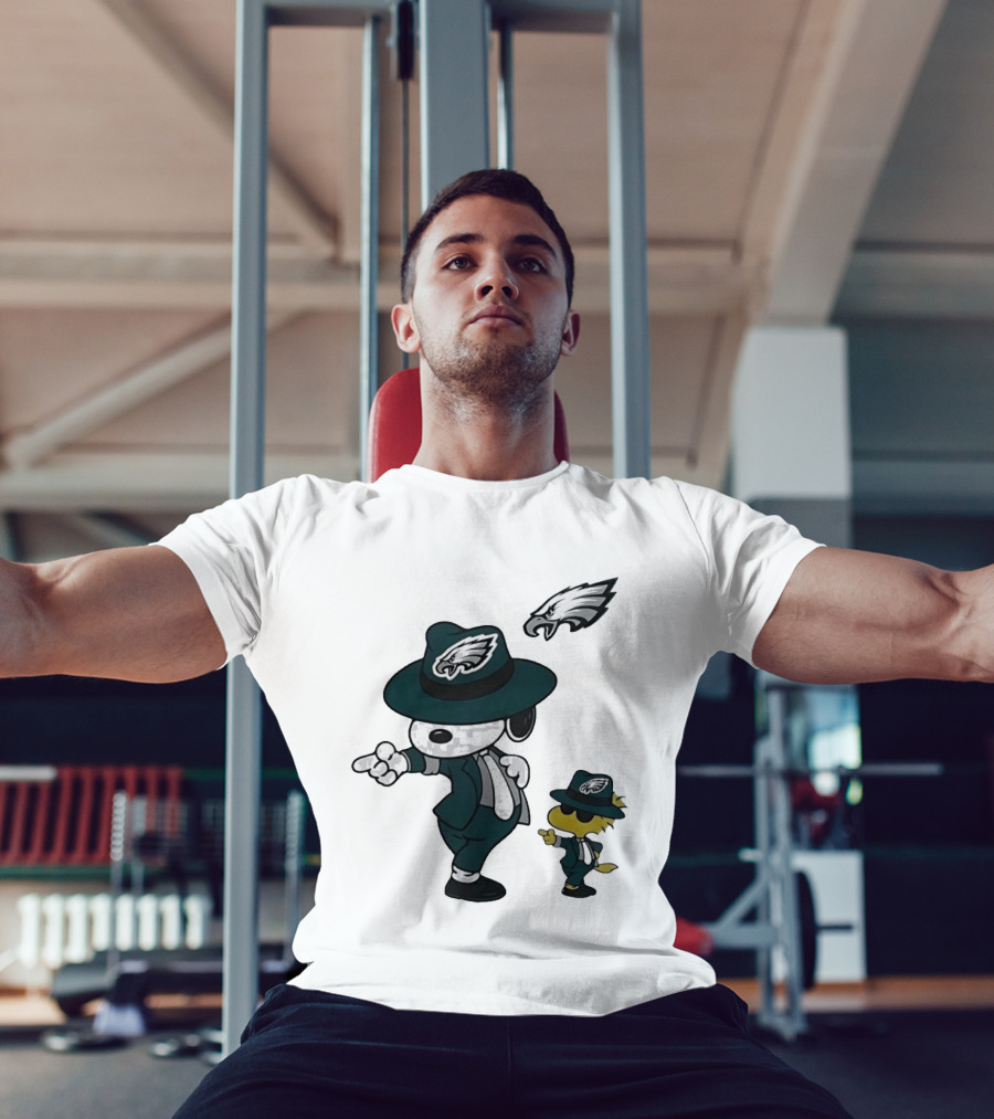 Philadelphia Eagles X Snoopy Woodstock Dance Pop Rock Hat Suit Football Team T-Shirt