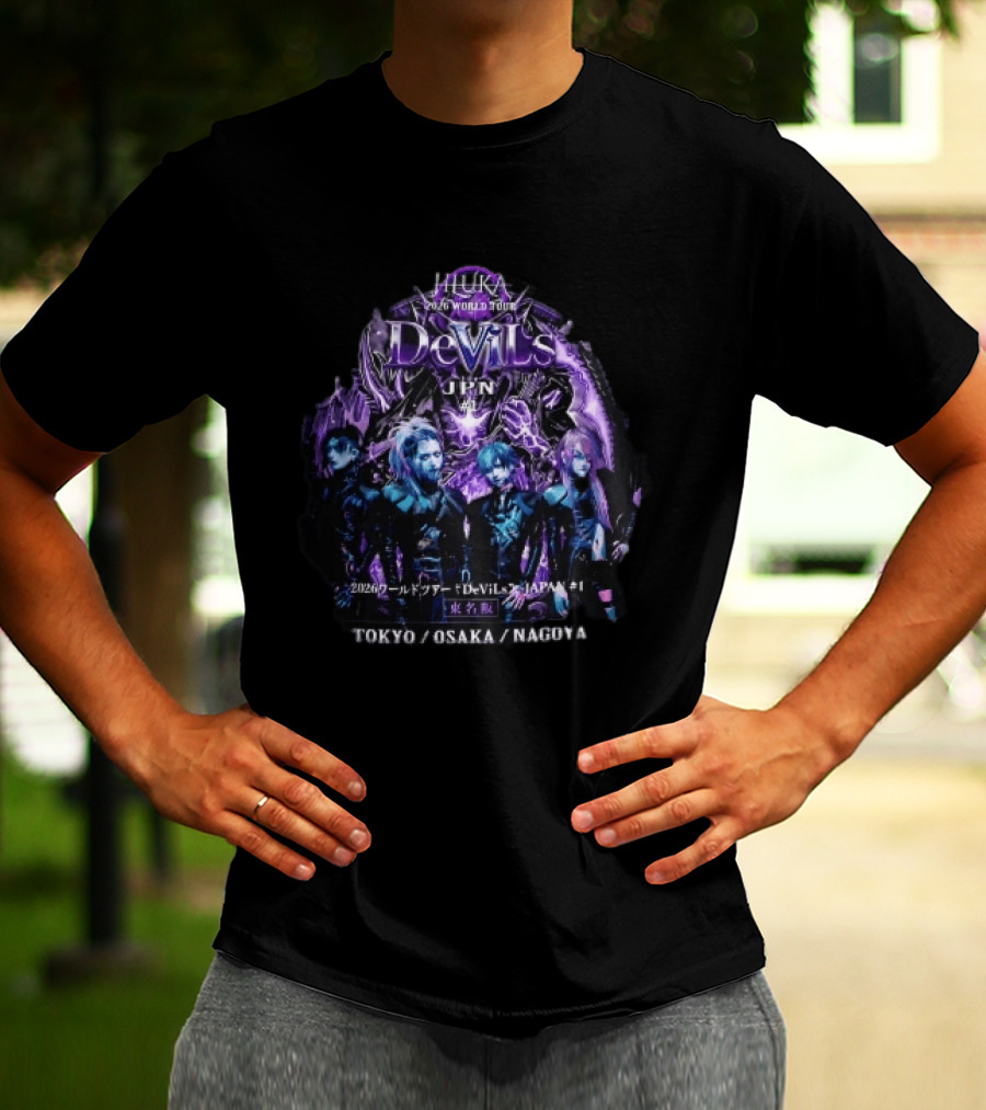 Jiluka 2026 World Tour Devils JPN Tokyo Osaka Nagoya Band Members Purple Glow T-Shirt
