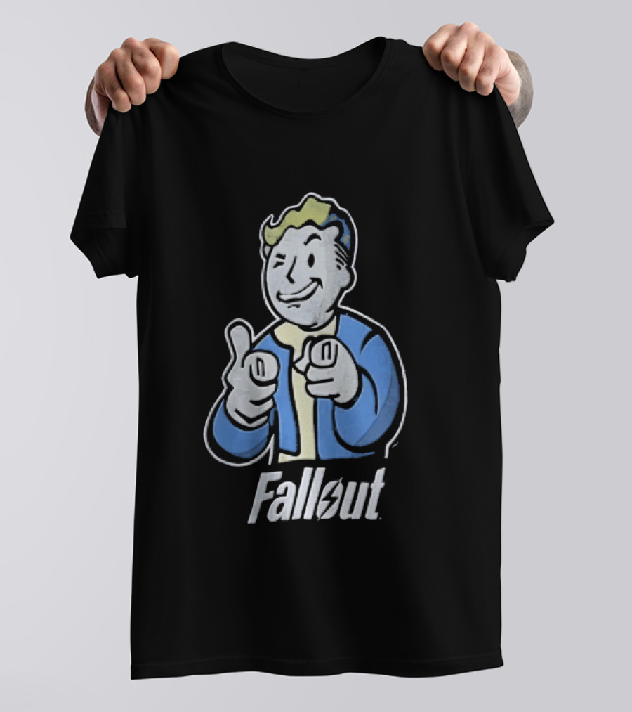 Fallout Vault Boy Pointing Finger T-Shirt