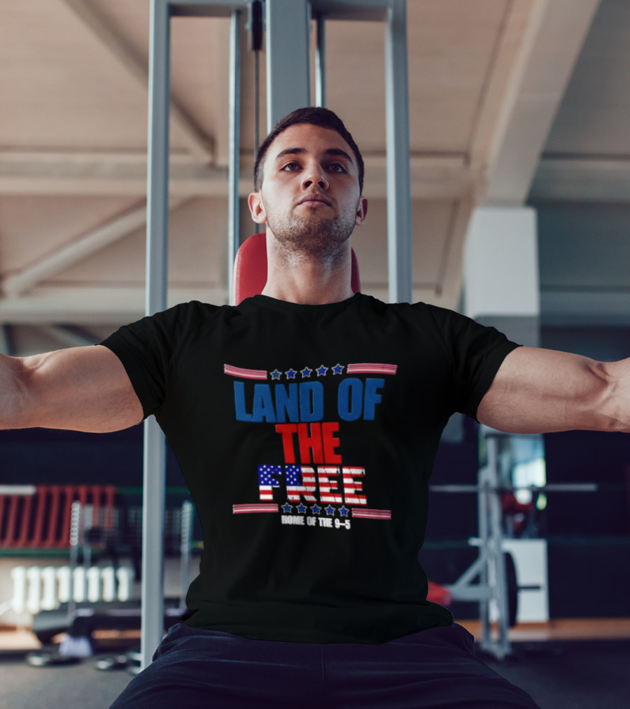 Land Of The Free Home Of The 9 5 American Flag Stars Stripes USA T-Shirt