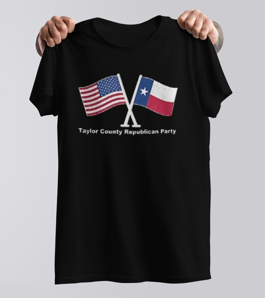 Taylor County Republican Party American And Texas Flags Patriot T-Shirt