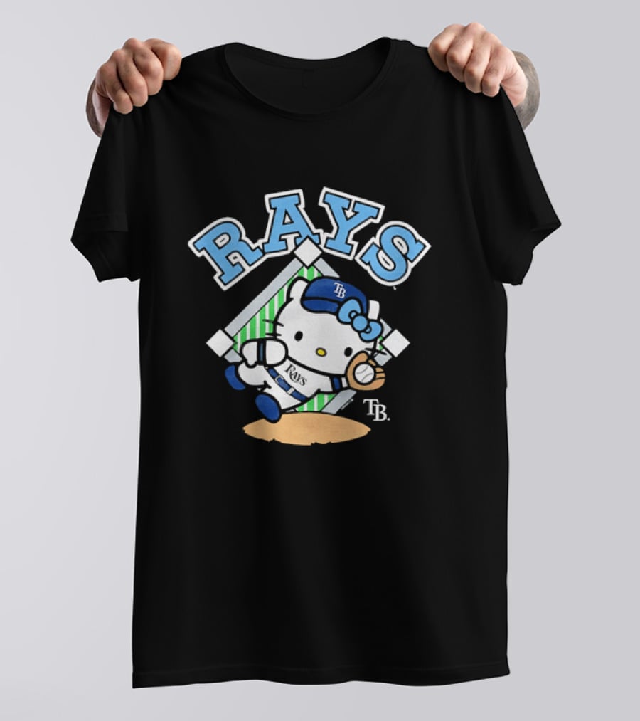 TB Hello Kitty Tampa Bay Rays Baseball Fielding T-Shirt