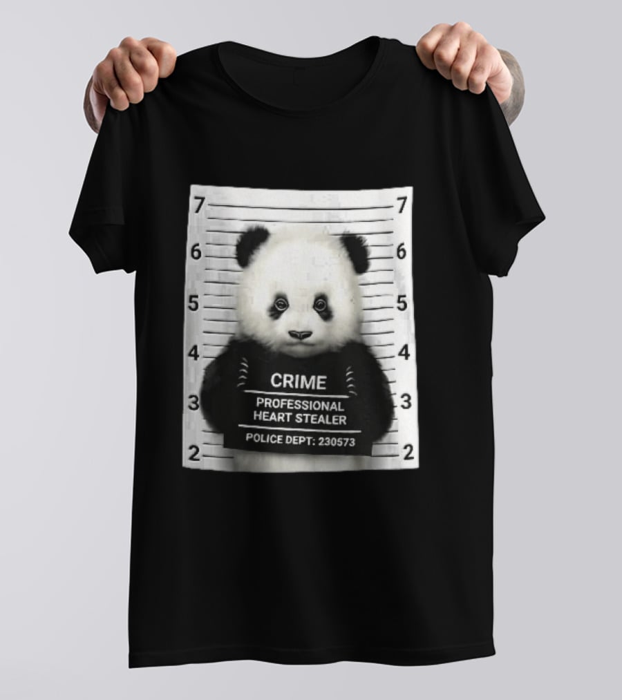 Panda Crime Professional Heart Stealer Police Dept 230573 Shot Lineup T-Shirt