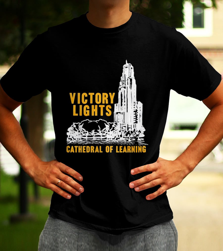 Victory Lights Cathedral Of Learning Pittsburgh Panthers T-Shirt