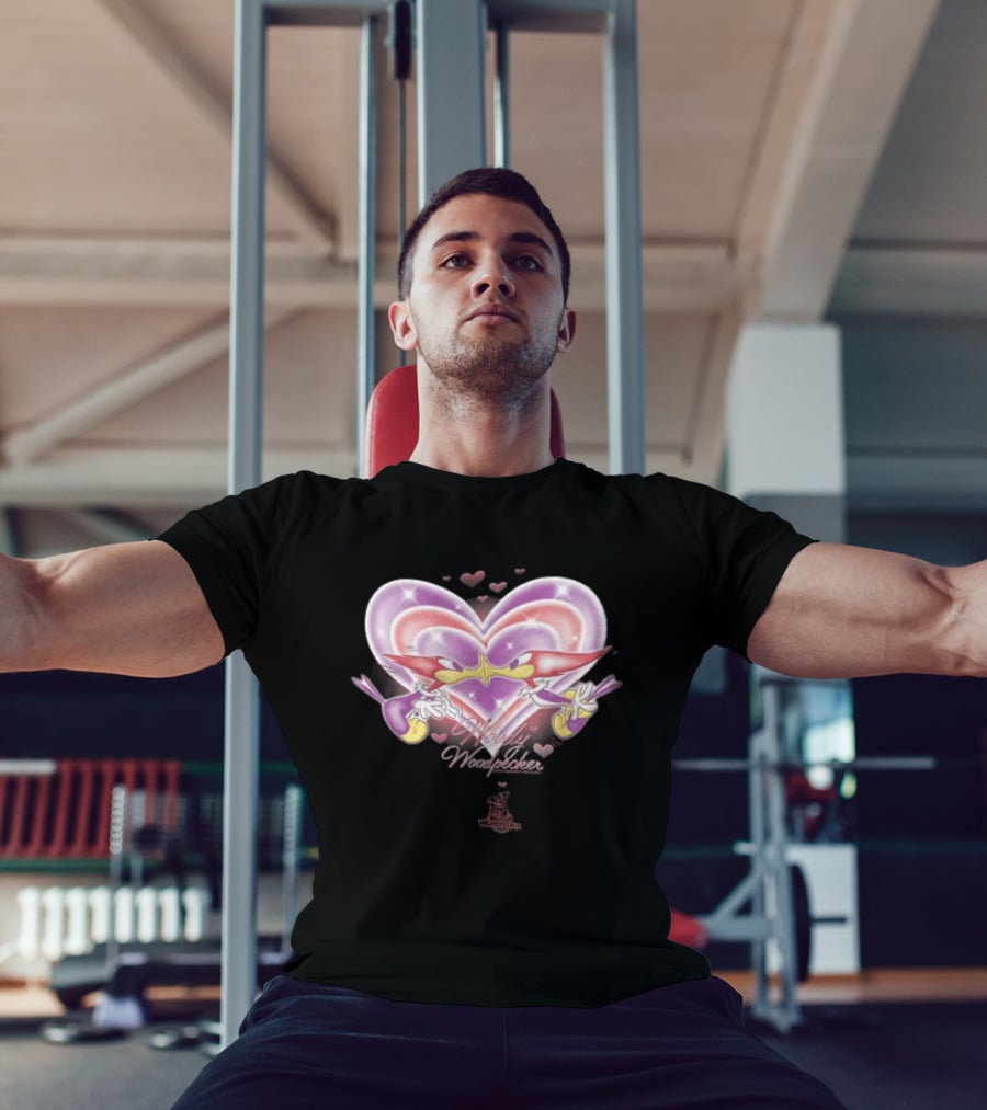 Winnie Woodpecker Woody Kissing Cartoon Birds Heart T-Shirt