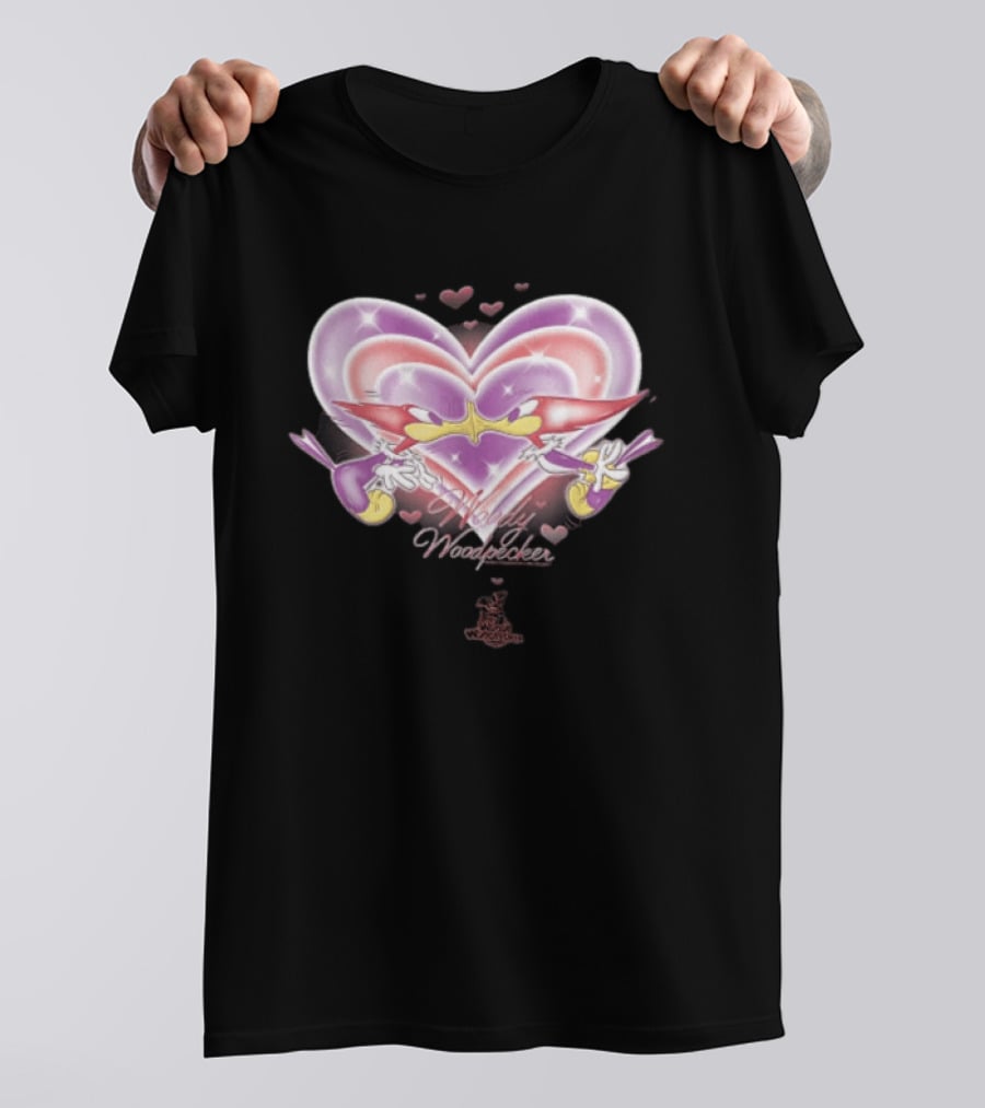 Winnie Woodpecker Woody Kissing Cartoon Birds Heart T-Shirt