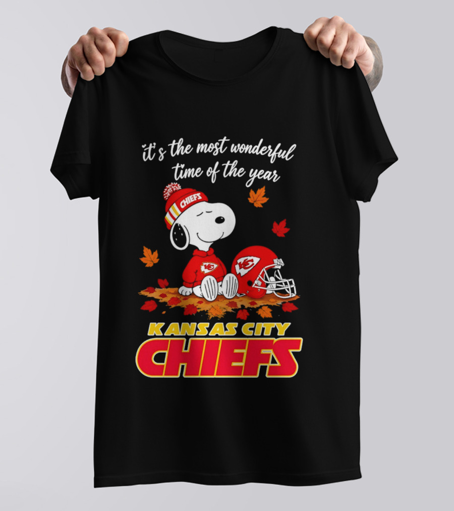 Snoopy Kansas City Chiefs It's The Most Wonderful Time Of The Year T-Shirt