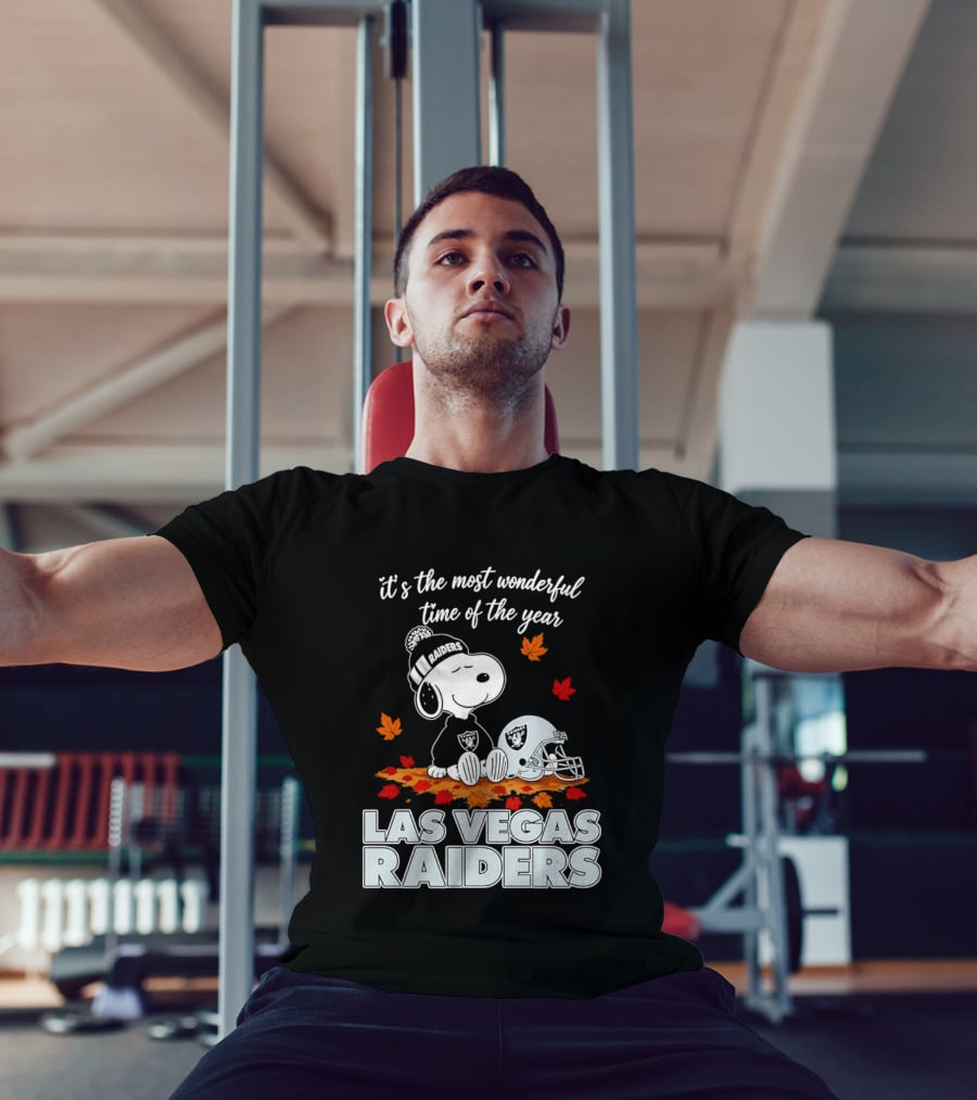 Las Vegas Raiders Snoopy It's The Most Wonderful Time Of The Year T-Shirt