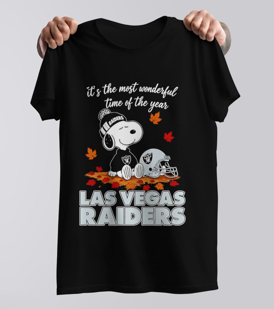 Las Vegas Raiders Snoopy It's The Most Wonderful Time Of The Year T-Shirt