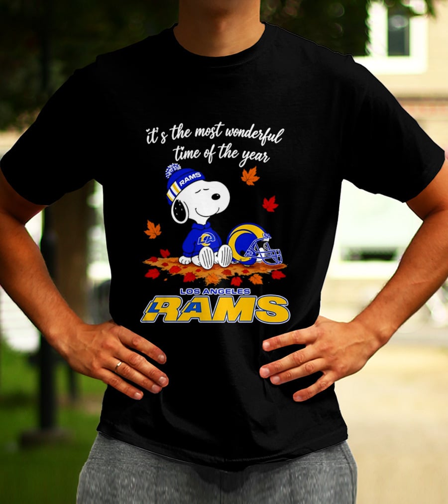 Snoopy Los Angeles Rams It's The Most Wonderful Time Of The Year T-Shirt