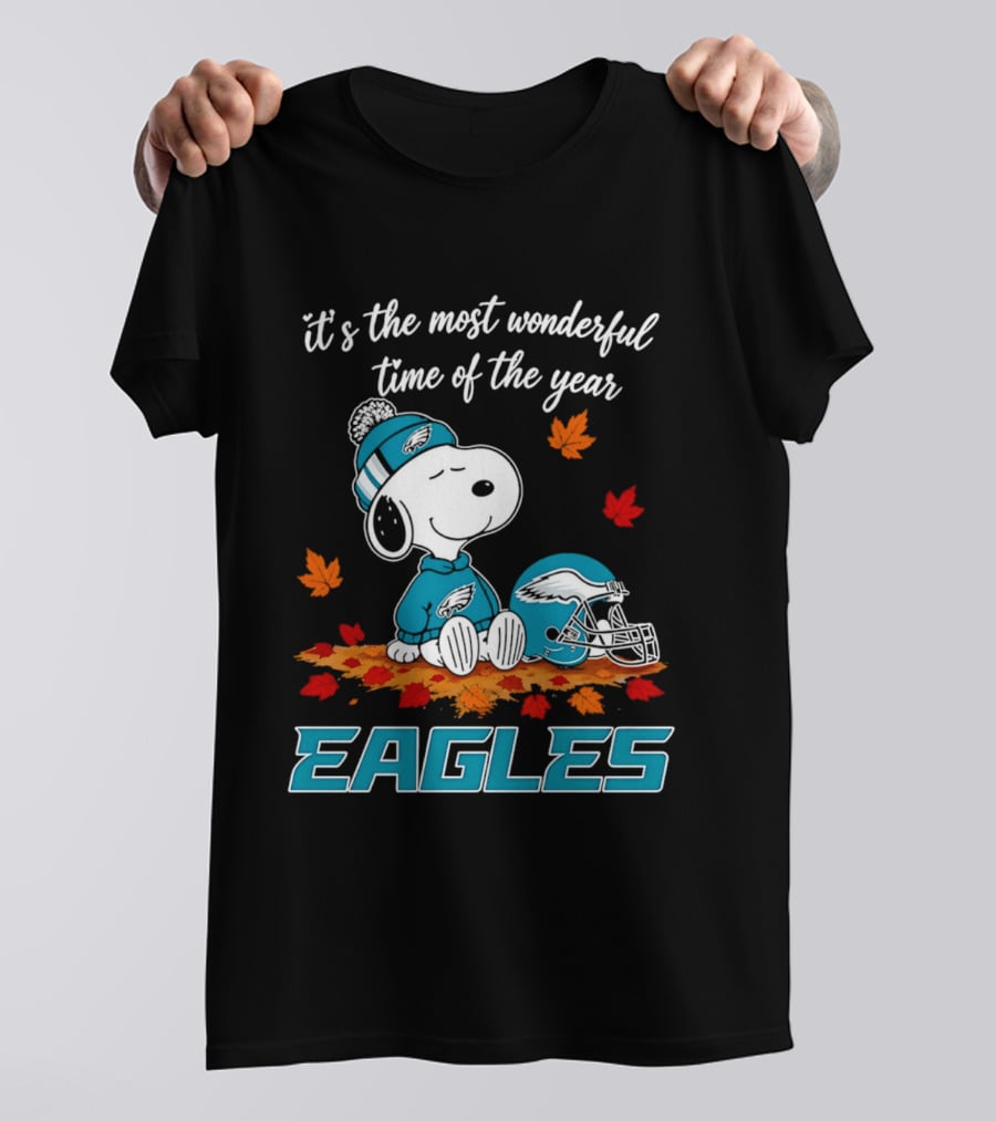 Snoopy Philadelphia Eagles It's The Most Wonderful Time Of The Year T-Shirt