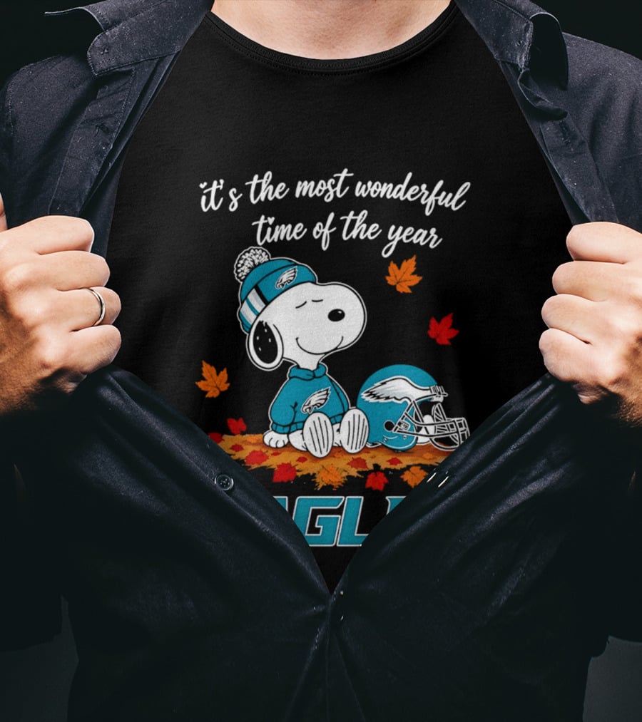 Snoopy Philadelphia Eagles It's The Most Wonderful Time Of The Year T-Shirt