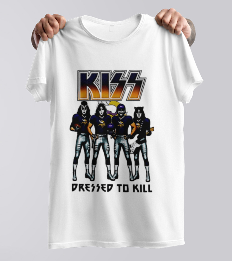 KISS Minnesota Vikings Dressed To Kill Football Fan T-Shirt