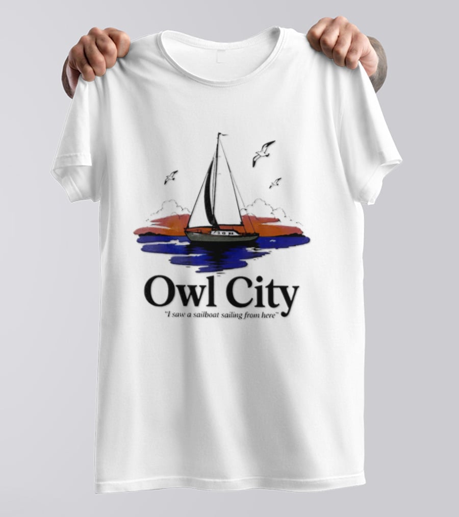 Owl City Smooth Sailing Scenic Sunset Adventure T-Shirt