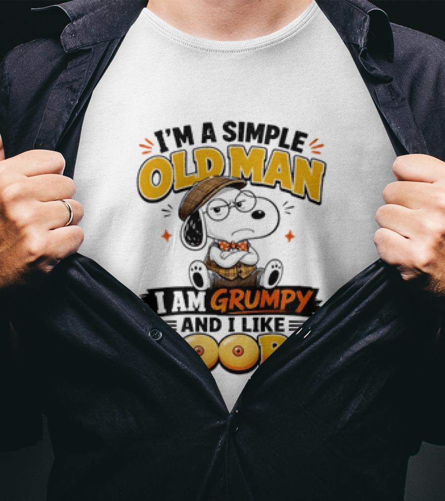 I'm A Simple Old Man I Am Grumpy And I Like Boobs Snoopy T-Shirt