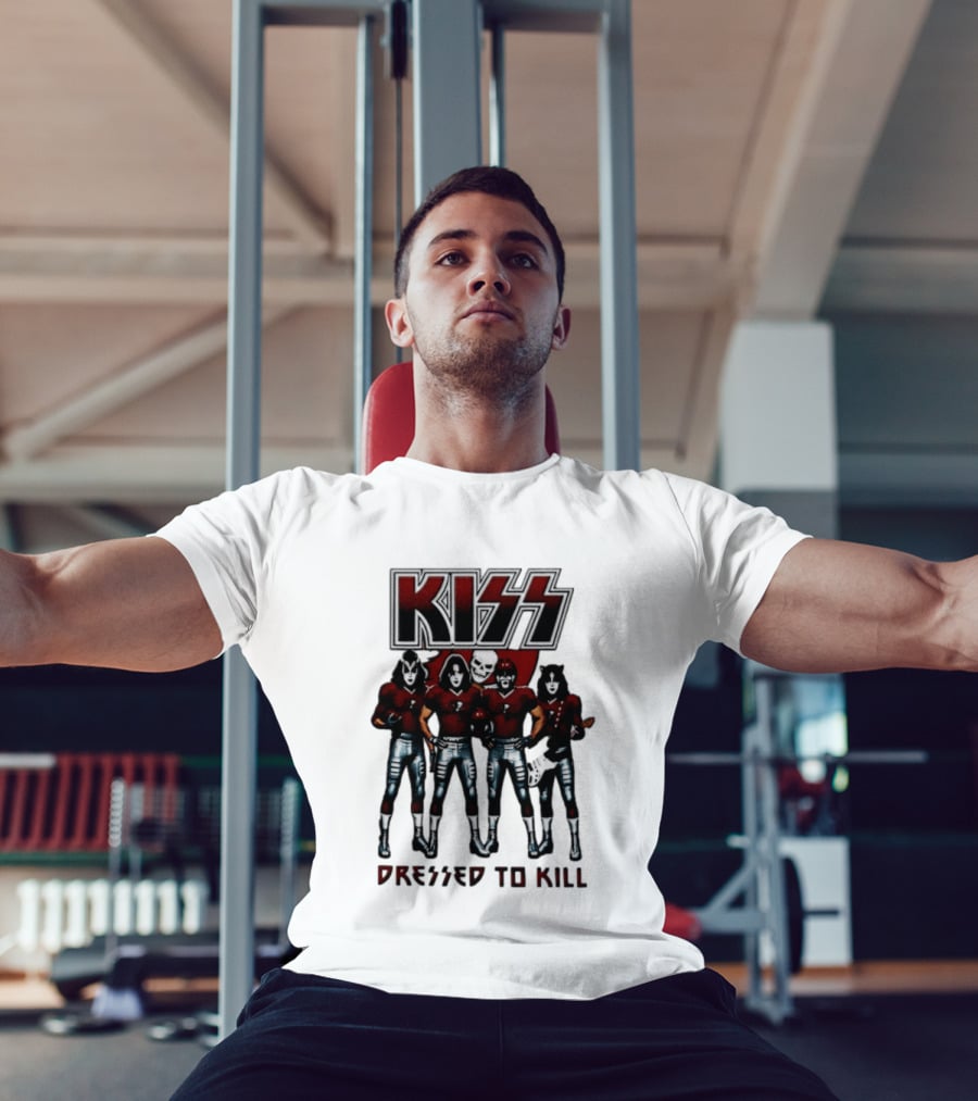KISS Tampa Bay Buccaneers Dressed To Kill Football T-Shirt