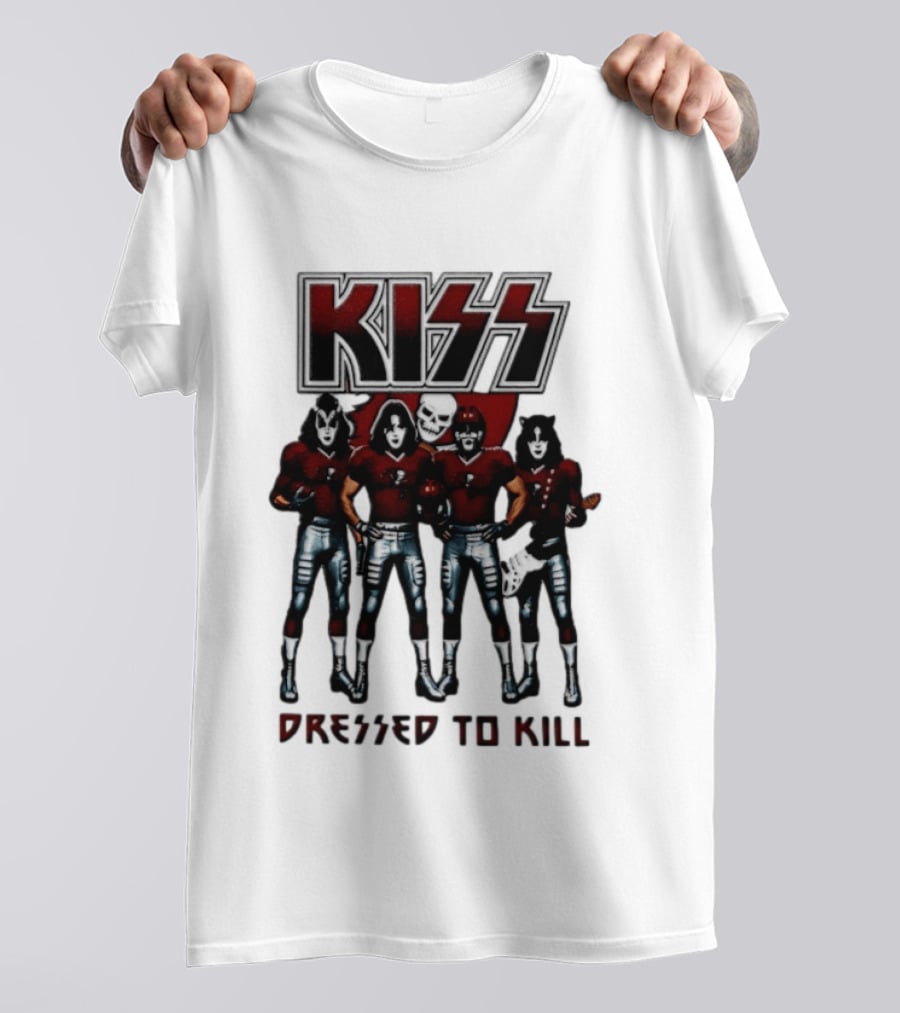 KISS Tampa Bay Buccaneers Dressed To Kill Football T-Shirt