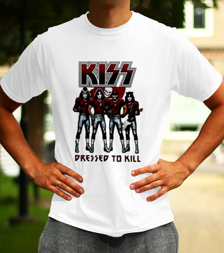 KISS Tampa Bay Buccaneers Dressed To Kill Football T-Shirt