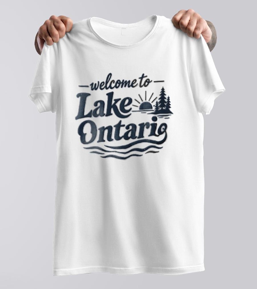 Welcome To Lake Ontario Sunset With Trees And Waves T-Shirt