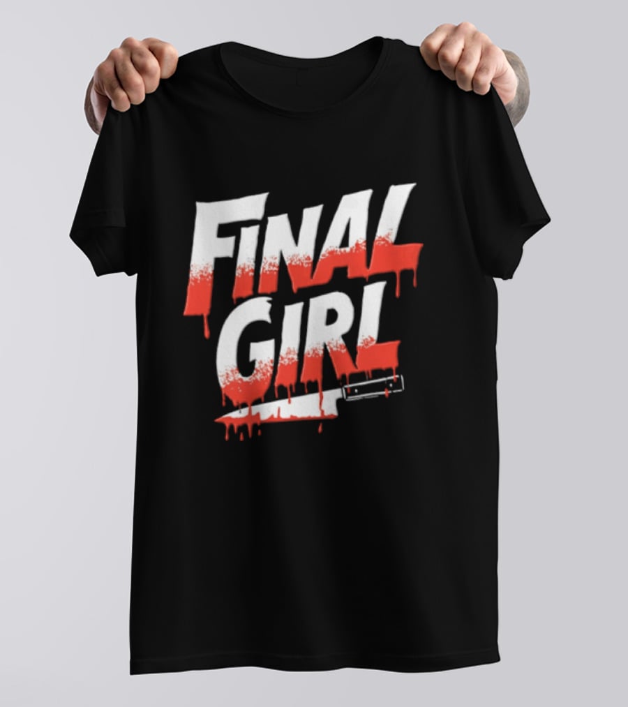 Final Girl Dripping Blood Kitchen Knife Horror Slasher T-Shirt