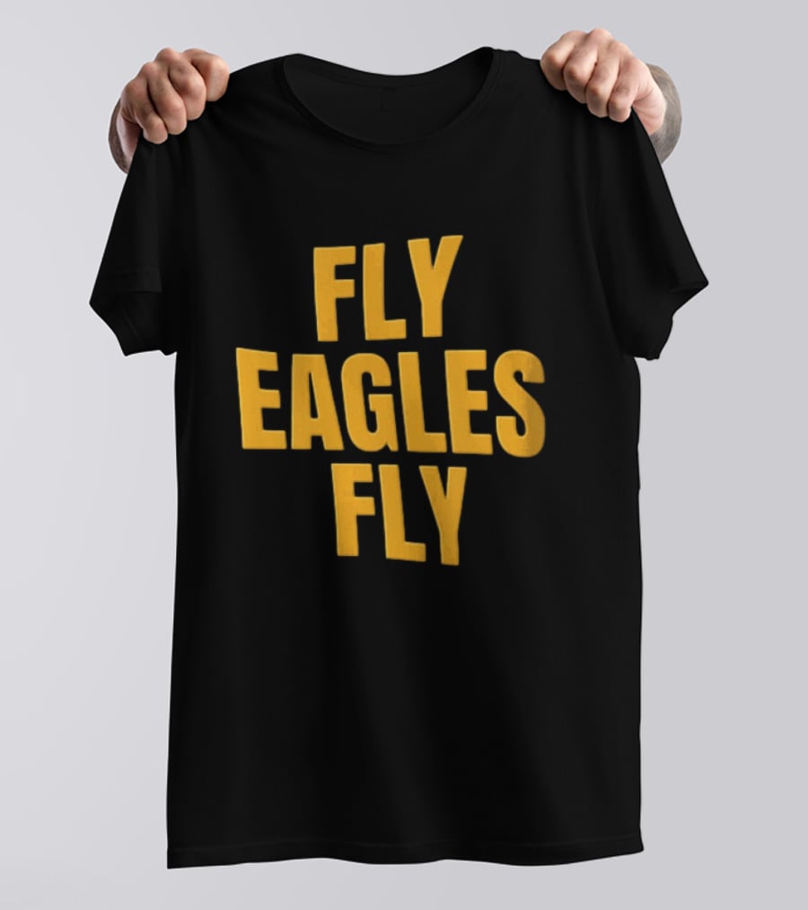 Fly Eagles Fly Philadelphia Yellow Stacked T-Shirt