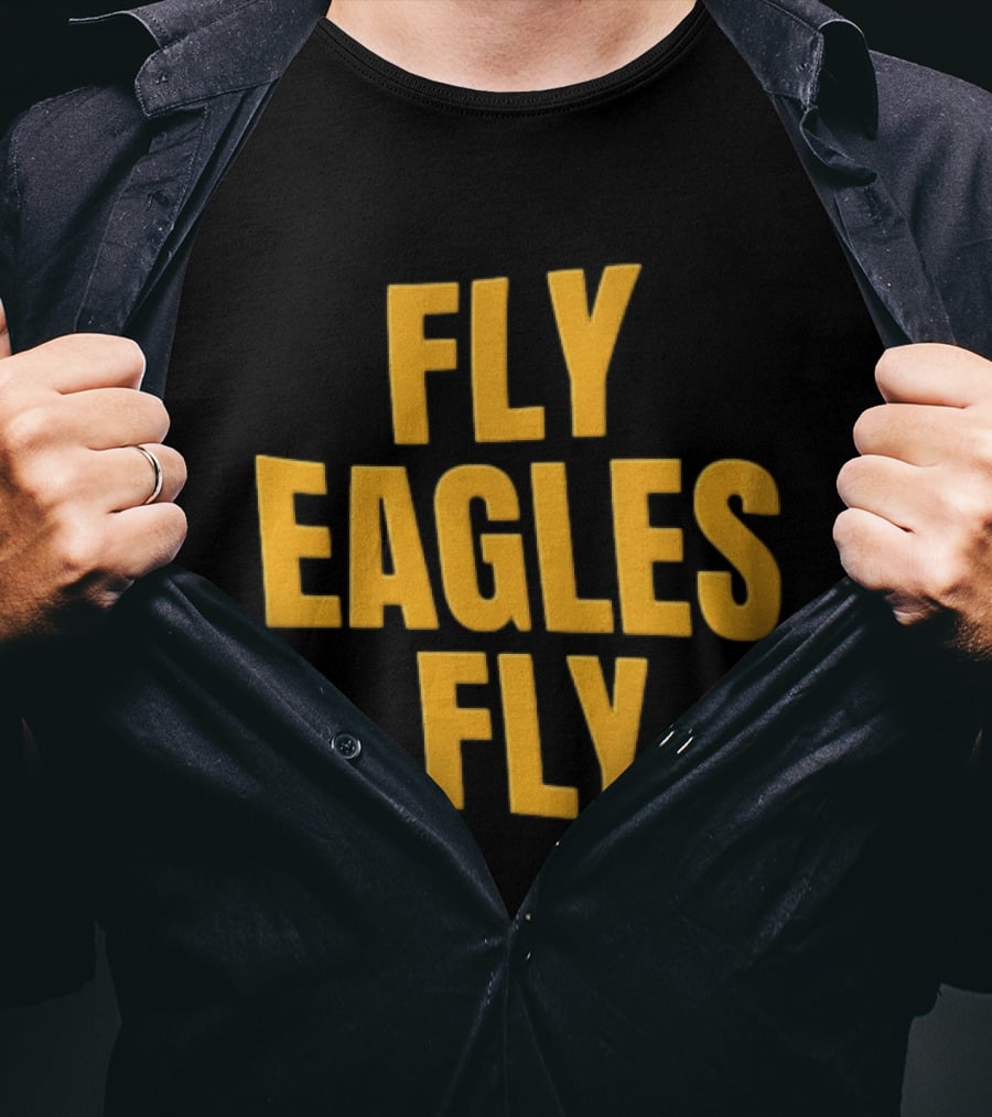 Fly Eagles Fly Philadelphia Yellow Stacked T-Shirt