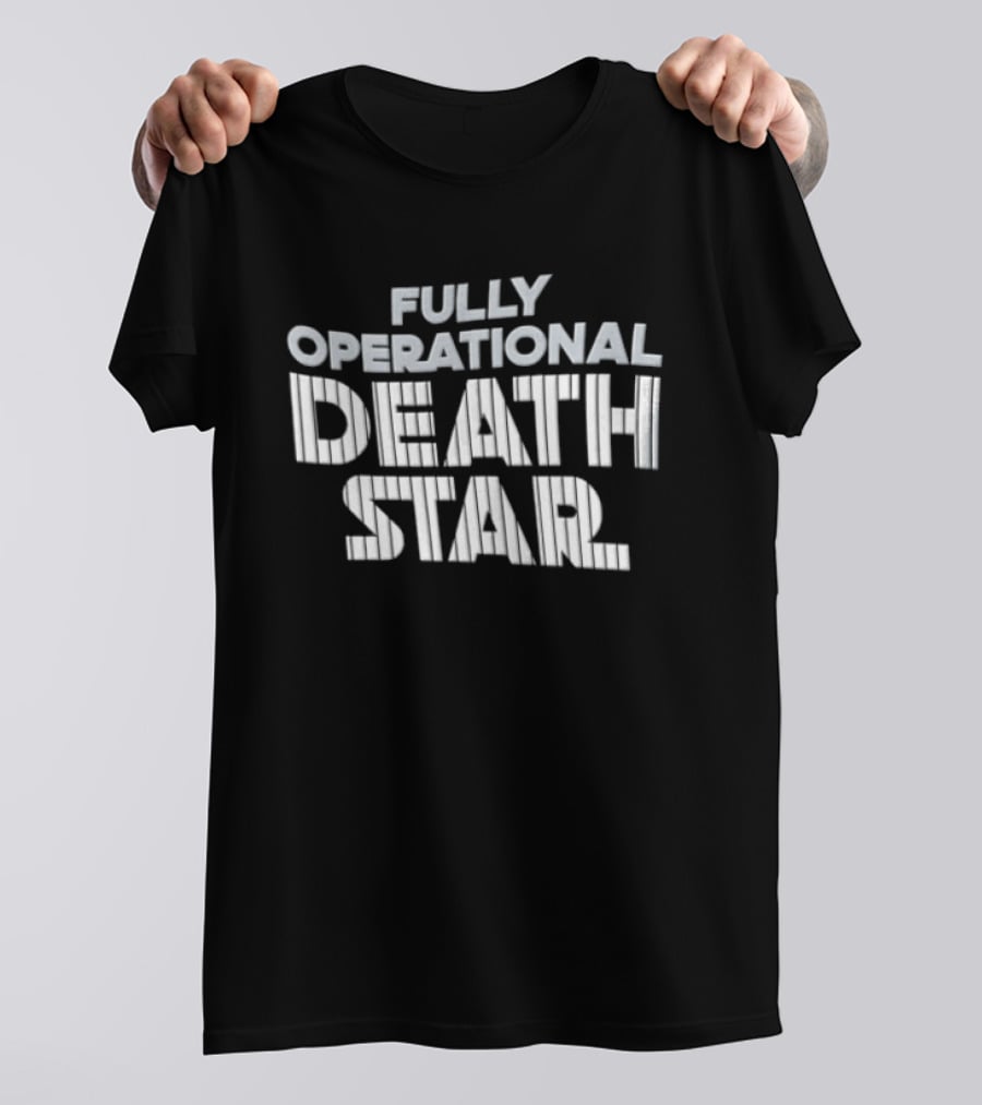 Death Star Fully Operational Pinstripe Lettering Roto Wear T-Shirt