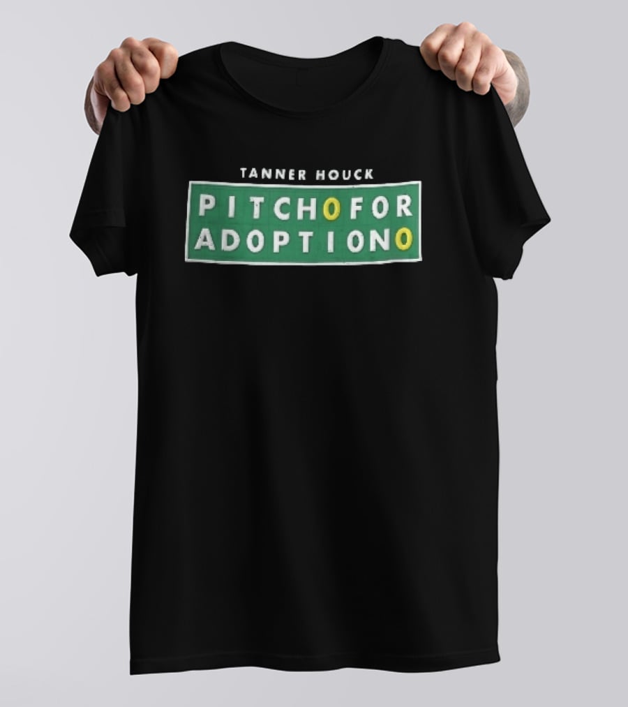 Tanner Houck Pitch For Adoption Green Scoreboard Tile T-Shirt