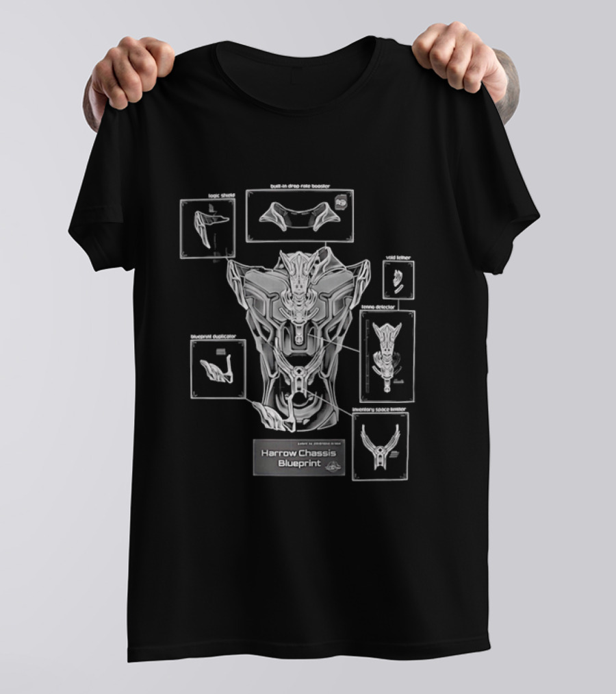 Harrow Chassis Warframe Blueprint Diagram T-Shirt