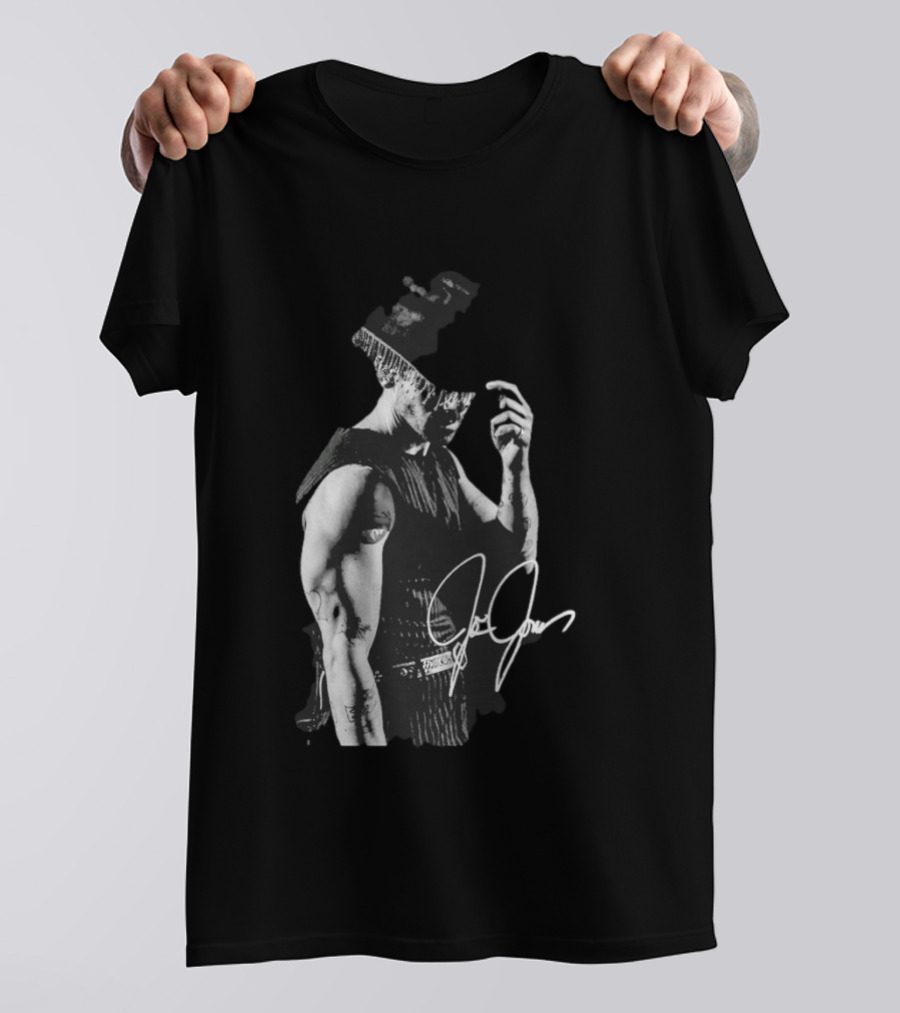 Joe Jonas Signature Black And White Cowboy Hat T-Shirt