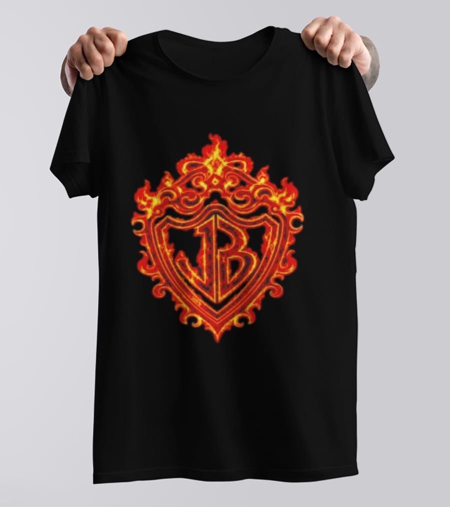 Jonas Brothers Burning Up All Over Again Tour JB Flaming Crest T-Shirt