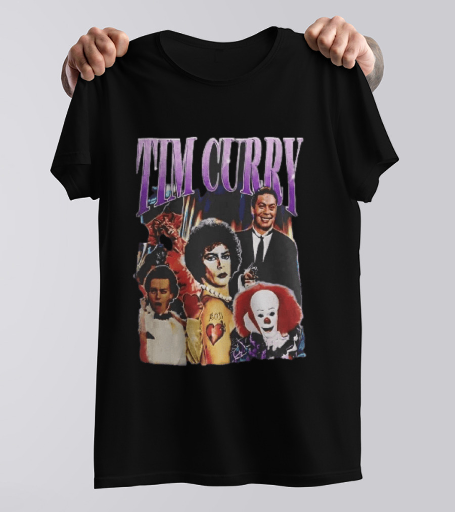 Tim Curry Dr Frank And Furter Pennywise Darkness Wadsworth Movie Roles Collage T-Shirt