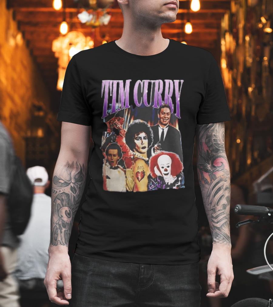 Tim Curry Dr Frank And Furter Pennywise Darkness Wadsworth Movie Roles Collage T-Shirt
