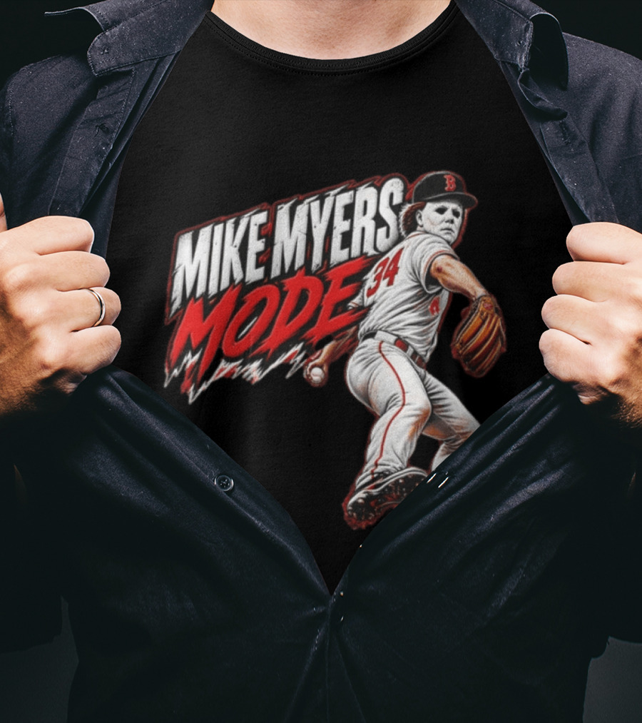 Mike Myers Mode Boston Red Sox Halloween Baseball 34 T-Shirt