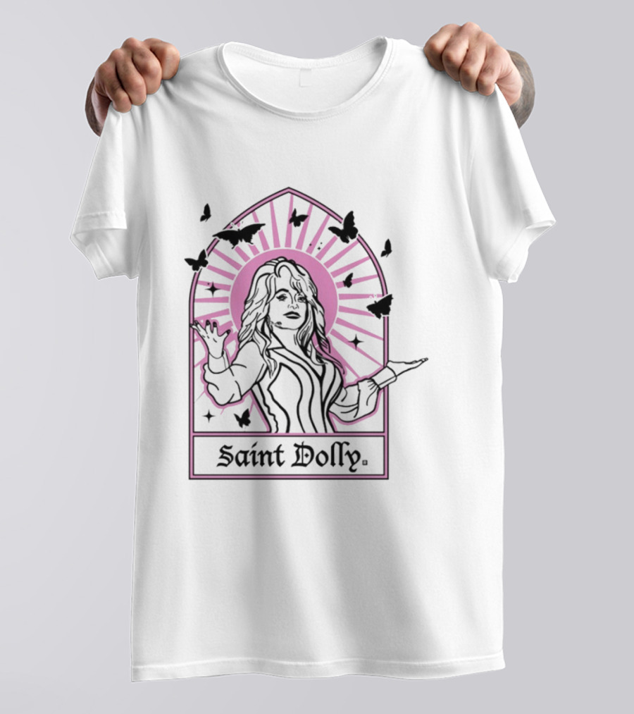 Saint Dolly Parton Iconic Butterfly Halo Rays T-Shirt