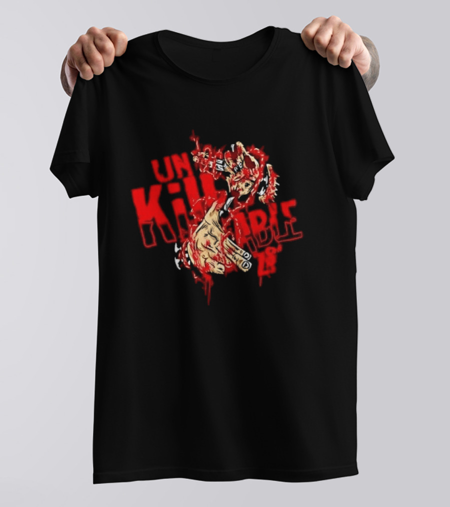 Unkillable Blood Hand Horror Design Men's Clothing T-Shirt