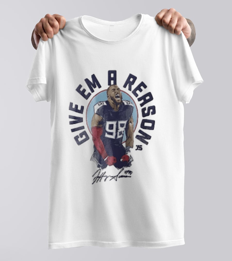 Give Em A Reason Jeffery Simmons Tennessee Titans 98 Signature Roaring Flex T-Shirt