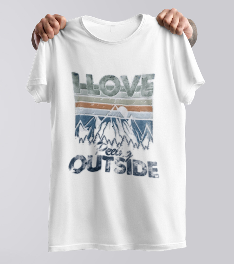 I Love Peeing Outside Mountain Sun Pine Trees T-Shirt