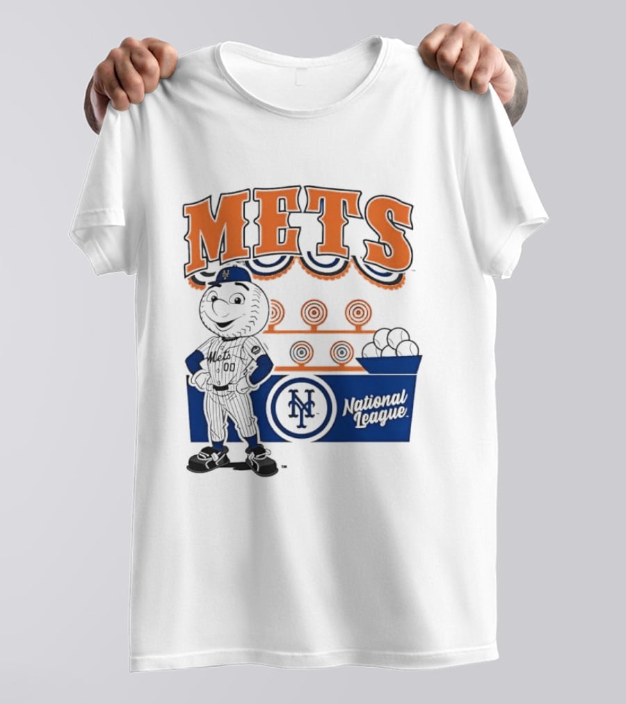 Mitchell & Ness Nostalgia Mets National League Mr. Met Baseball Batting Practice T-Shirt