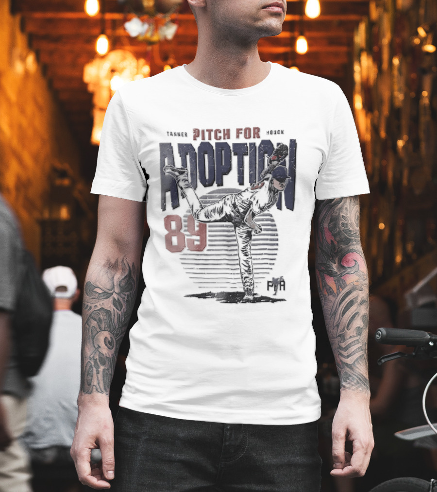 Tanner Houck Baseball Pitcher Adoption 89 Sunburst Stripes Distressed T-Shirt