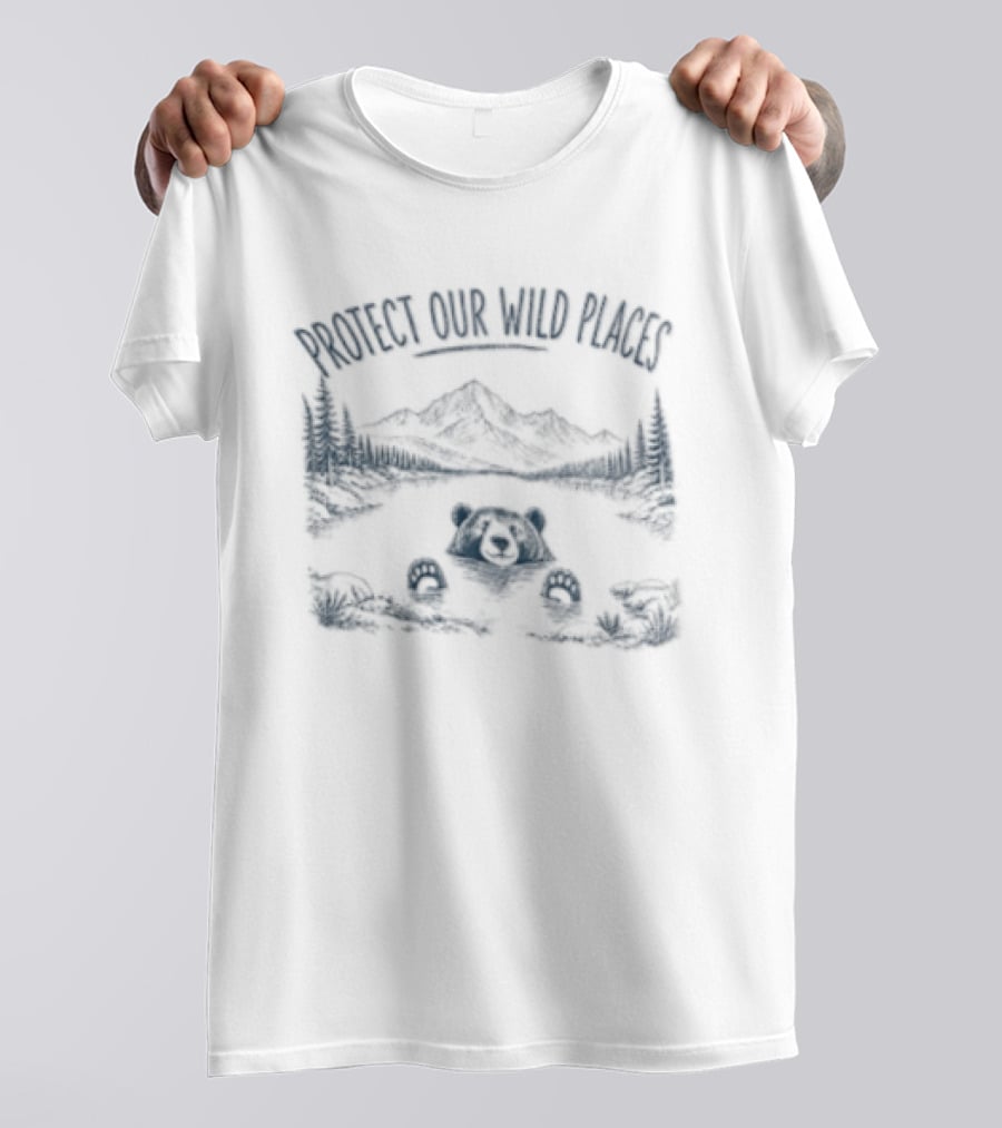 Protect Our Wild Places Bear Mountain Lake Scene T-Shirt