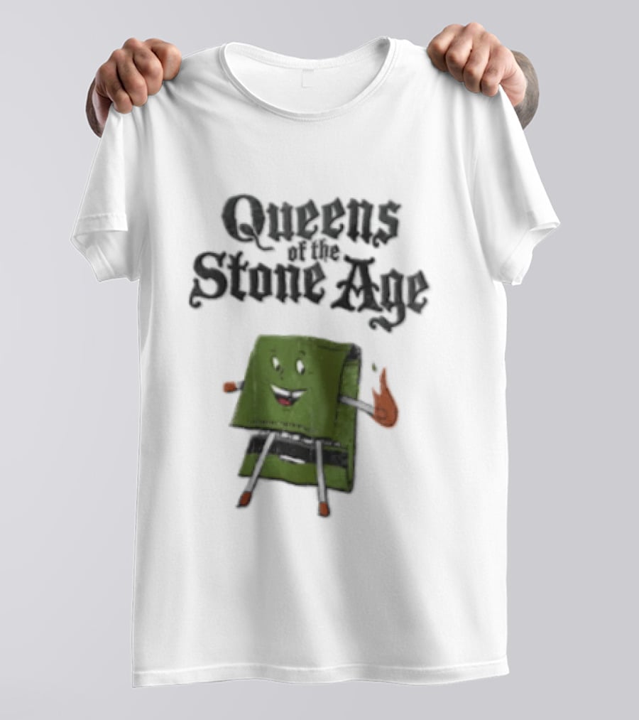 Queens Of The Stone Age Cartoon Matchbook Flame T-Shirt