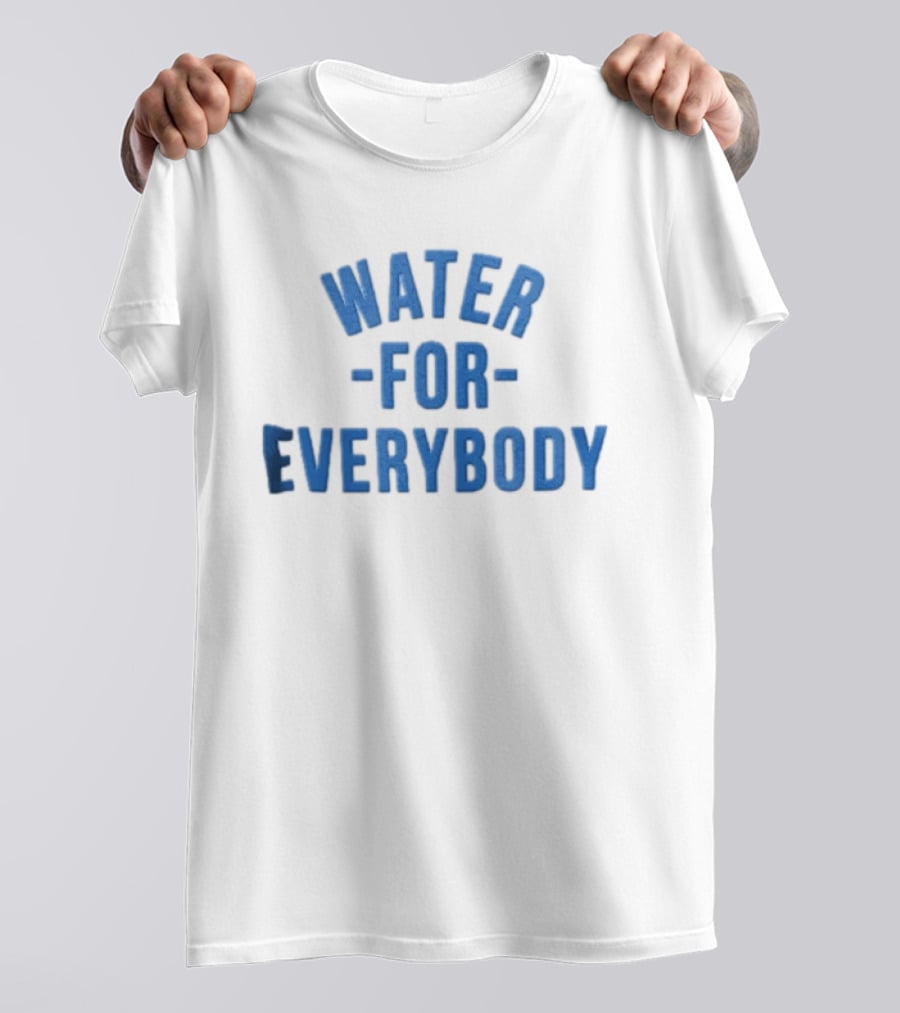 Water For Everybody Blue Arched Stacked Lettering T-Shirt