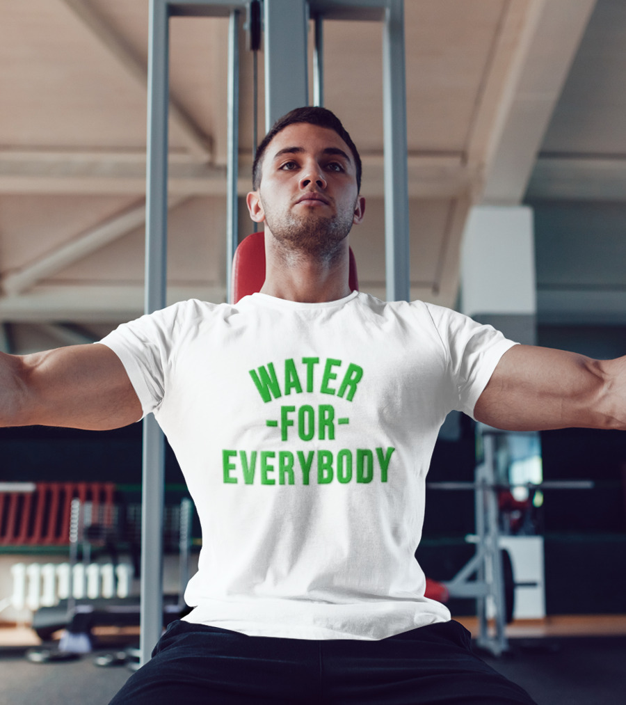 Water For Everybody Bright Green Arched Layout T-Shirt