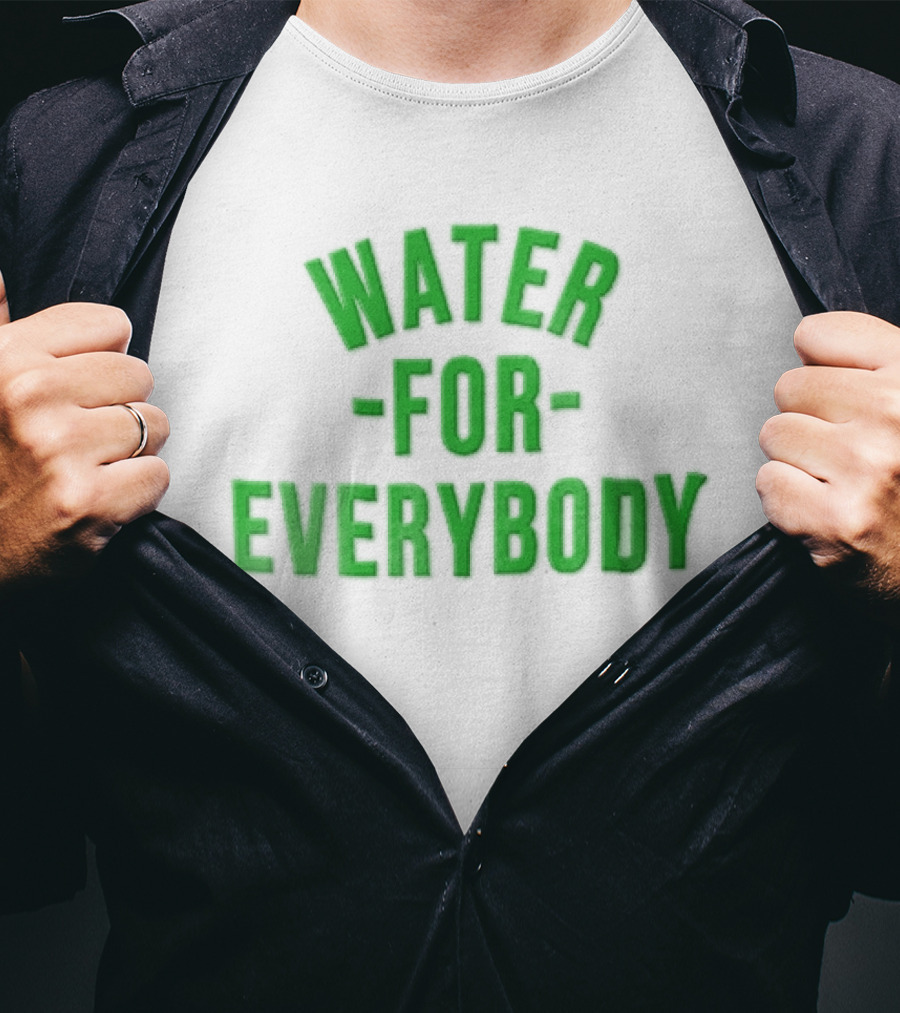 Water For Everybody Bright Green Arched Layout T-Shirt