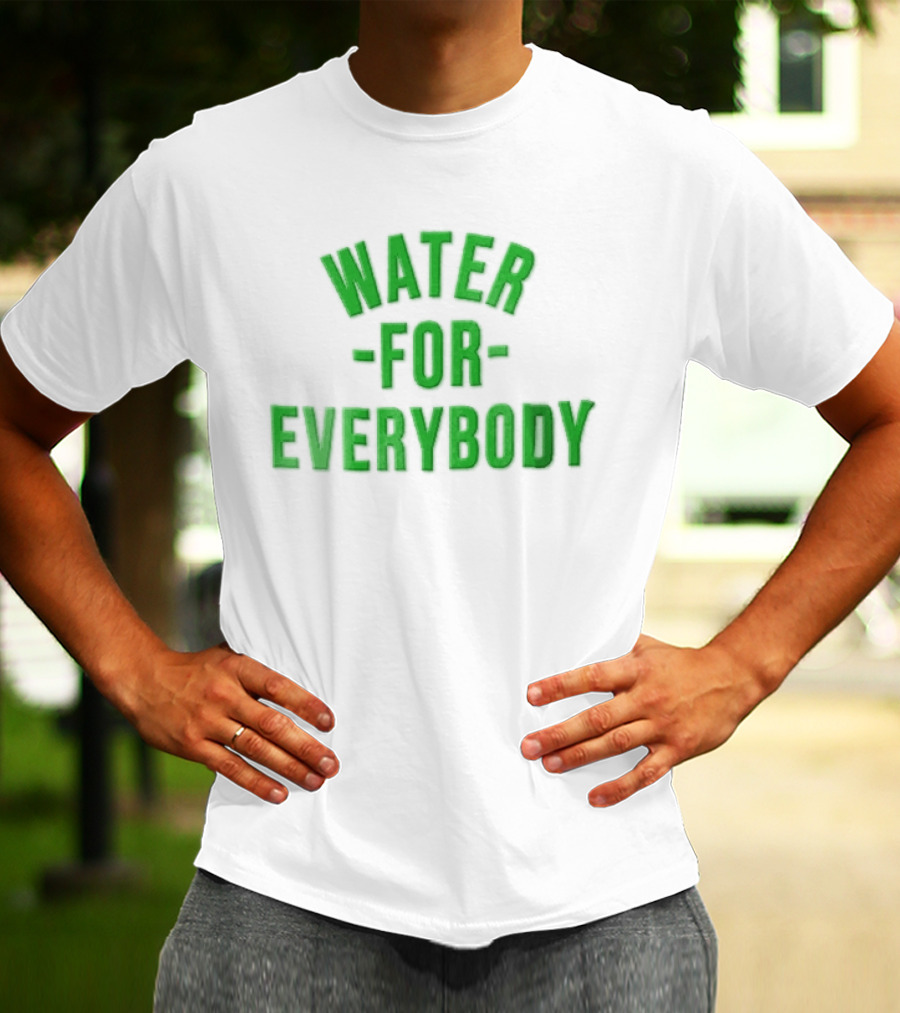 Water For Everybody Bright Green Arched Layout T-Shirt