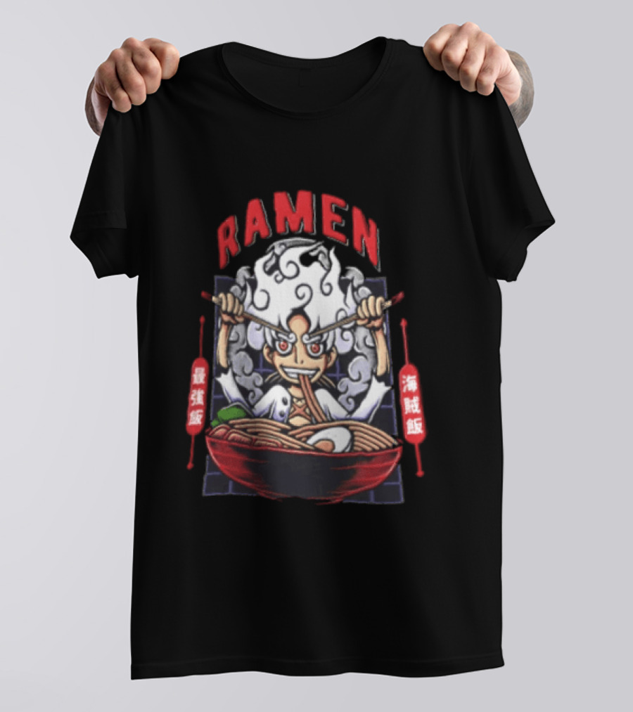Ramen Pirate With Chopsticks Eating Noodles Anime T-Shirt