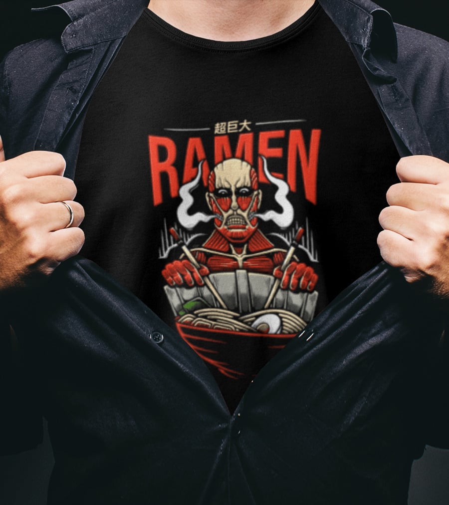 Titan Sized Ramen Colossal Noodles And Broth Delight T-Shirt
